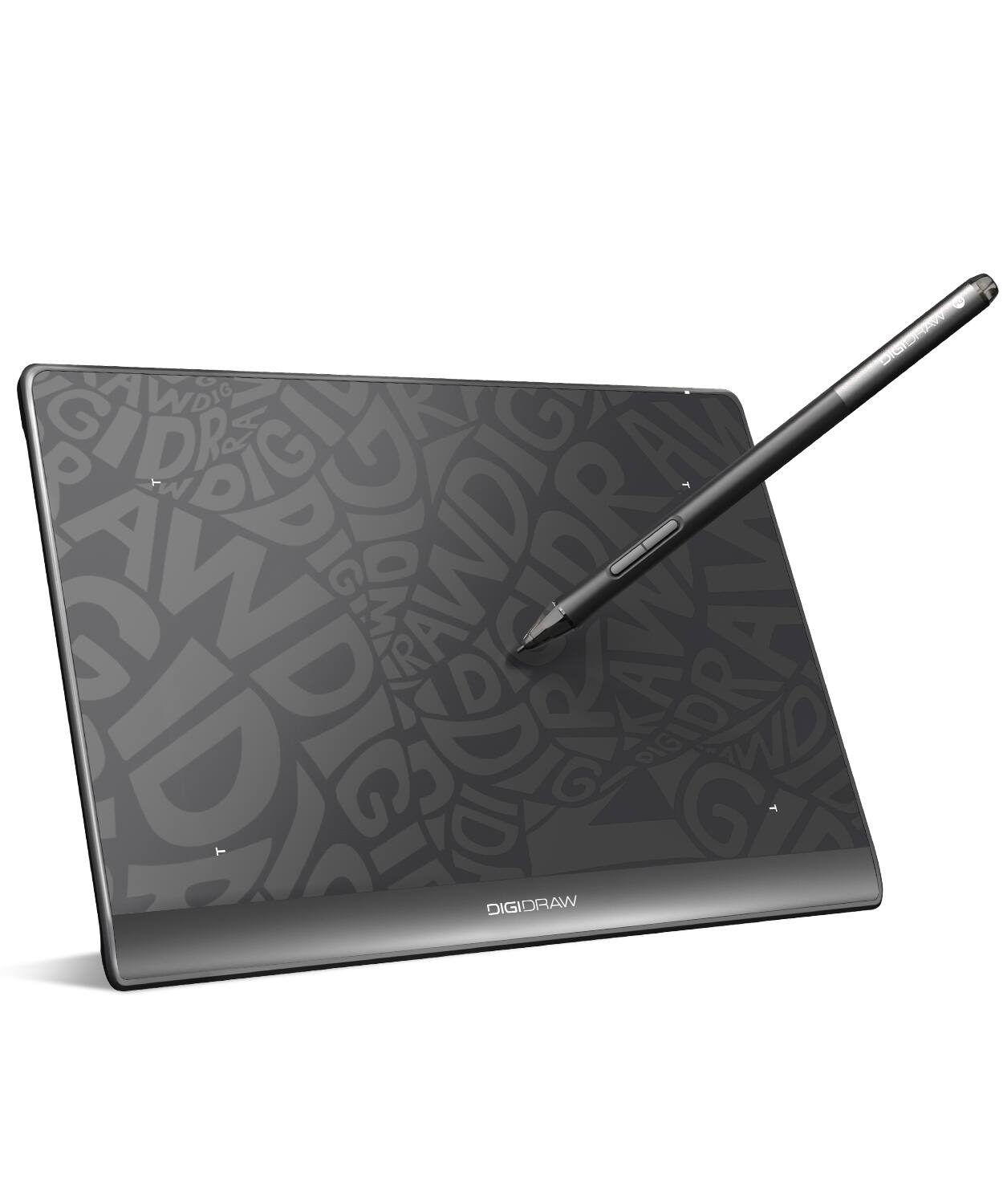 DigiDraw - T410 Drawing Tablet for Graphics Drawing, 6.3 inch with 16384 Stylus Battery-free Pen - Black
