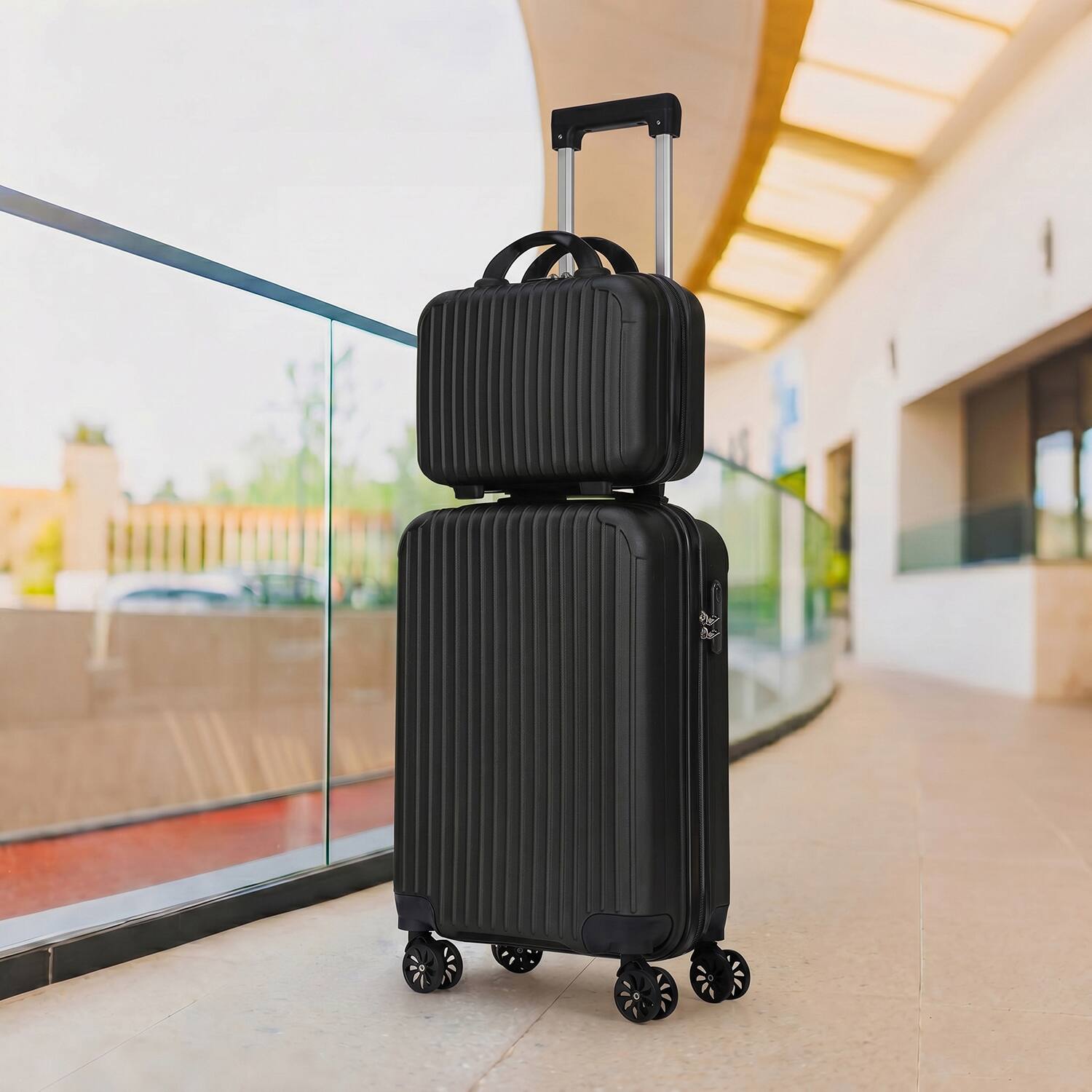 Alt View 1. Oumilen - Mystery Box-20 & 14 in Carry On Luggage Fashion Suitcase with Spinner Wheels - Multicolor.