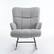 Angle. FERPIT - FERPIT Teddy Upholstered Wingback Rocking Accent Chair with Rubberwood Legs, Light Gray - Light Gray.