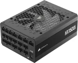 CORSAIR - HXi Series HX1500i 80 PLUS Platinum Fully Modular Ultra Low-Noise ATX 3.1 and PCIE 5.1 Power Supply - Black - Front_Zoom