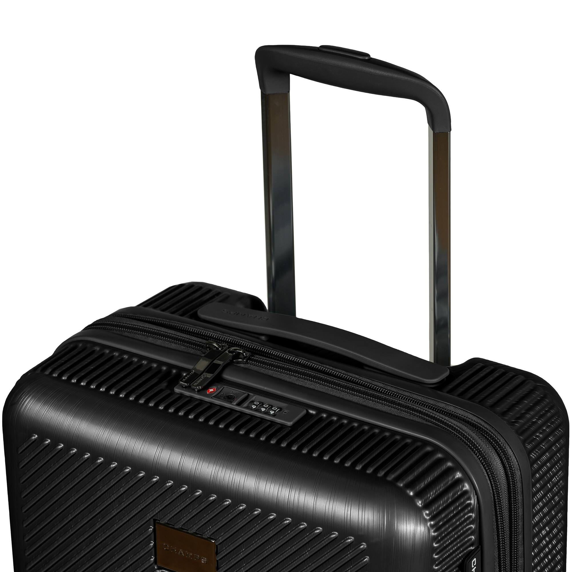 Left. Champs - Iconic II Collection Hardside Carry-On - Black.