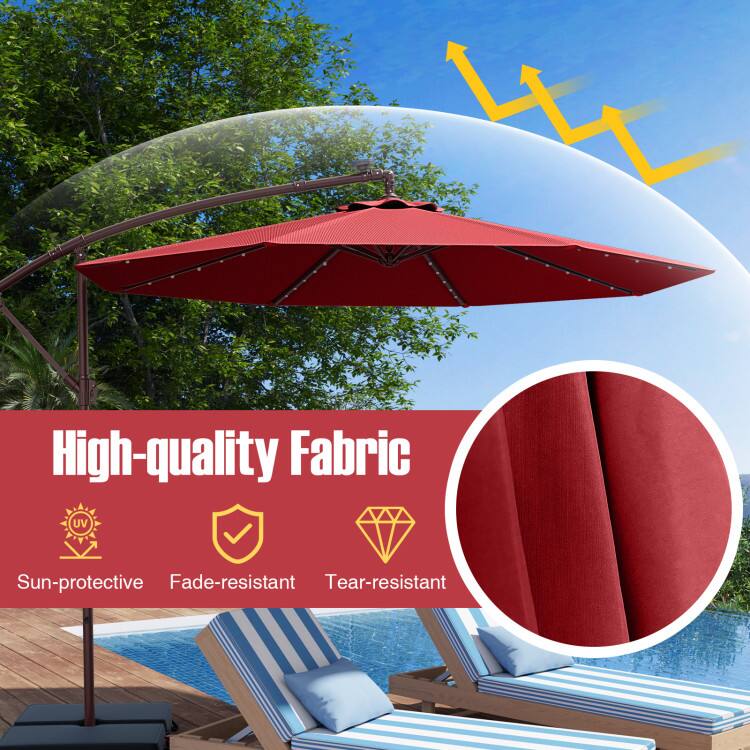 dark purple patio umbrella PURPLE LEAF Aluminum Patio Umbrella In Wood Color
