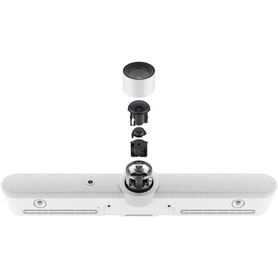 Alt View 7. Logitech - Logitech Rally Bar All-In-One Video Bar for Medium and Large Rooms, White - 3840 x 2160 Video - 3x Digital Zoom.