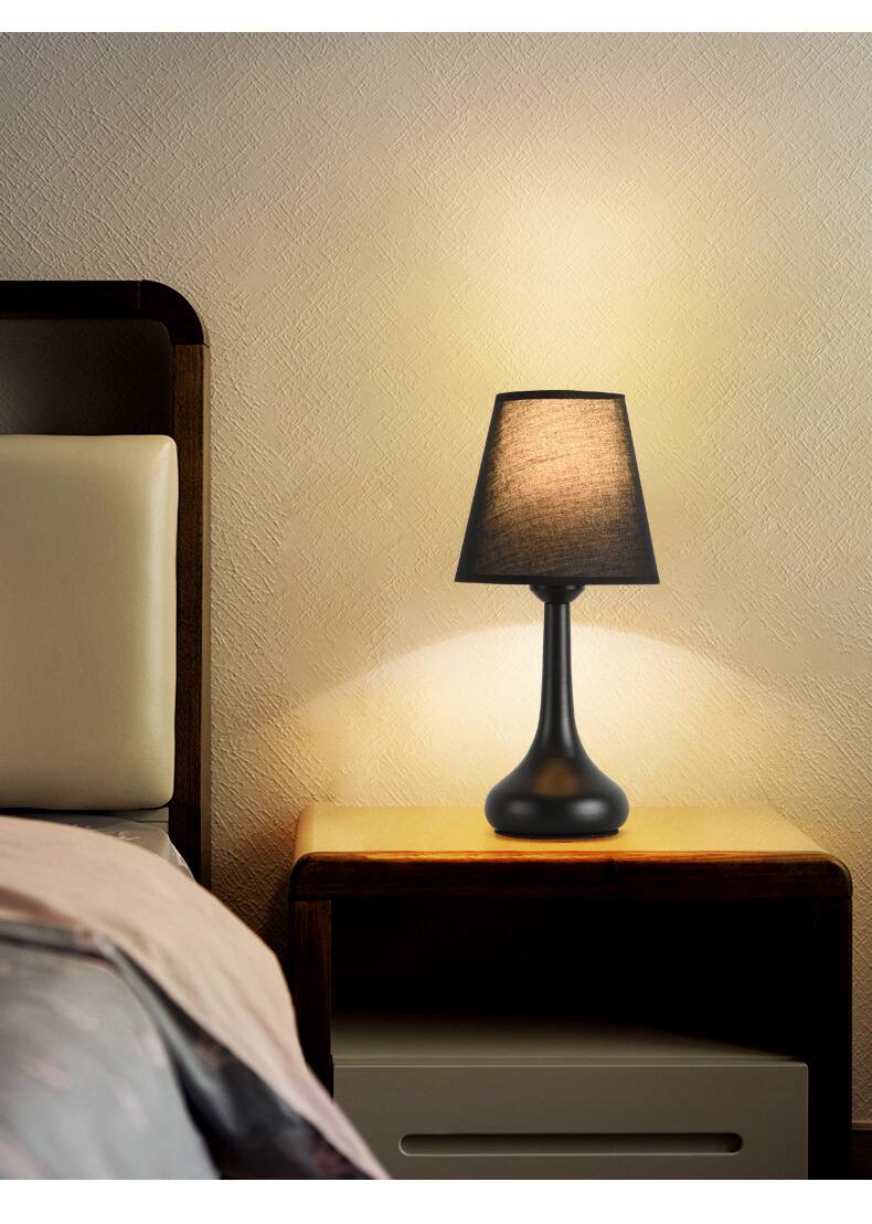 Alt View 4. Cluzine - AC Powered Dimmable LED Ceramic Desk Lamp Touch Sensitive Bedside Lamp for Home Interior Decoration.