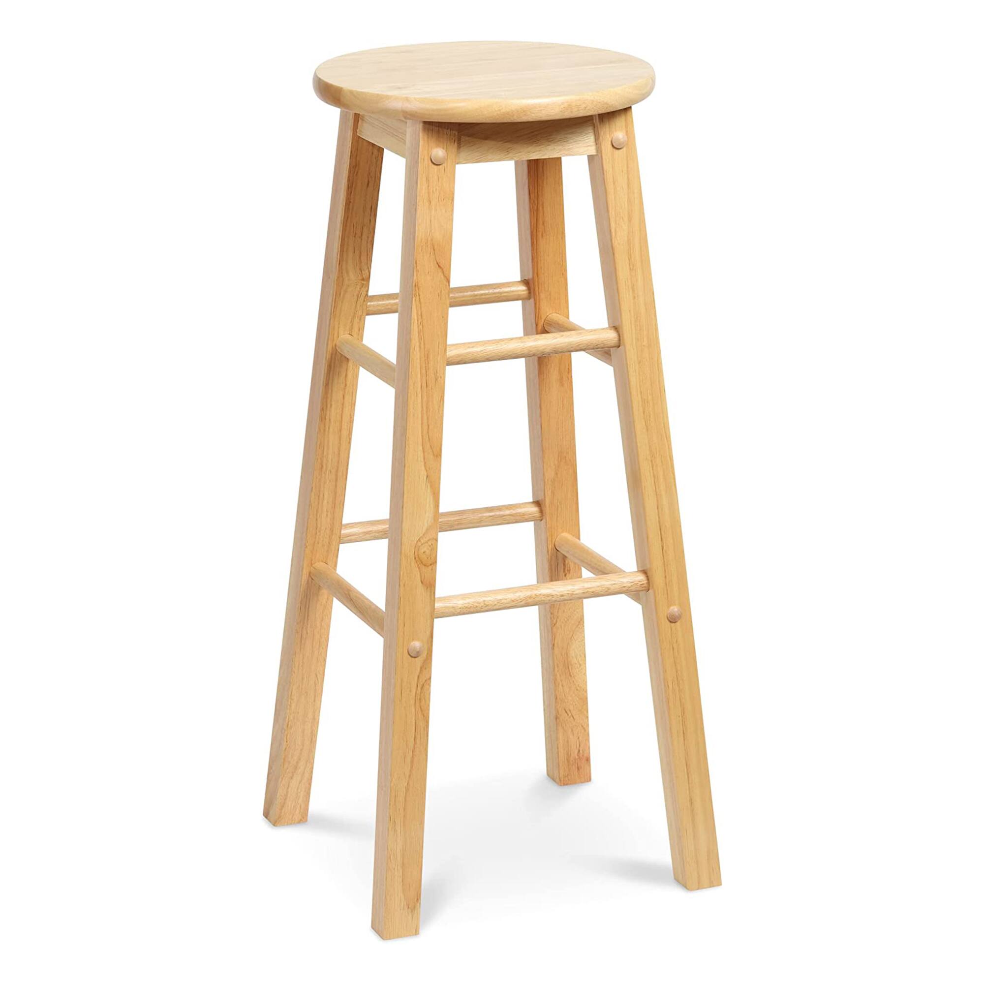 Alt View 10. PJ Wood - PJ Wood Classic Round Seat 29" Tall Kitchen Counter Stools, Natural (Set of 8) - Natural/Brown.