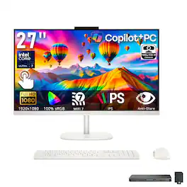 HP - OmniStudio All-in-One 27" FHD Touch Desktop,Ultra 7 355,32GB RAM,1TB SSD+1TB Dock,Wireless Keyboard & Mouse,Win 11 - Cotton white