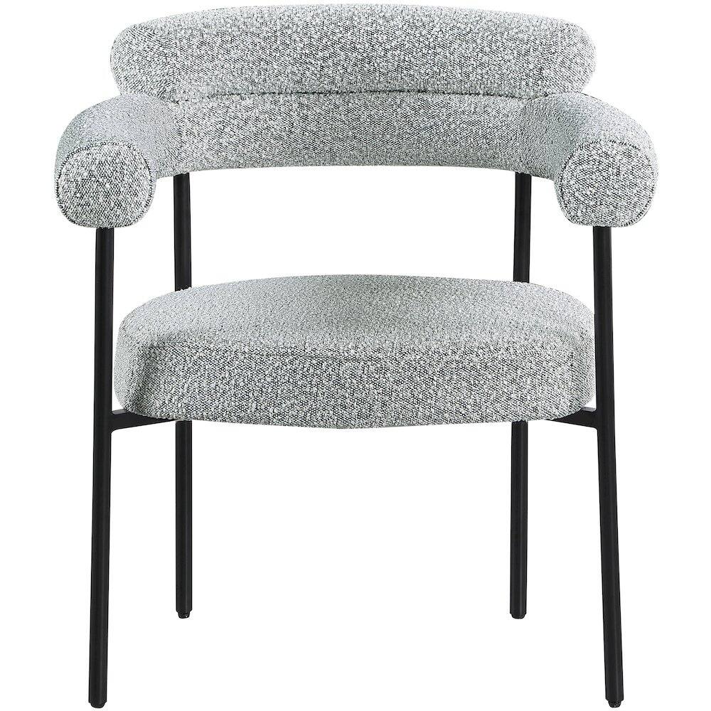 Alt View 2. Meridian Furniture - Blake Grey Boucle Fabric Dining Chair, Set of 2 - Grey.
