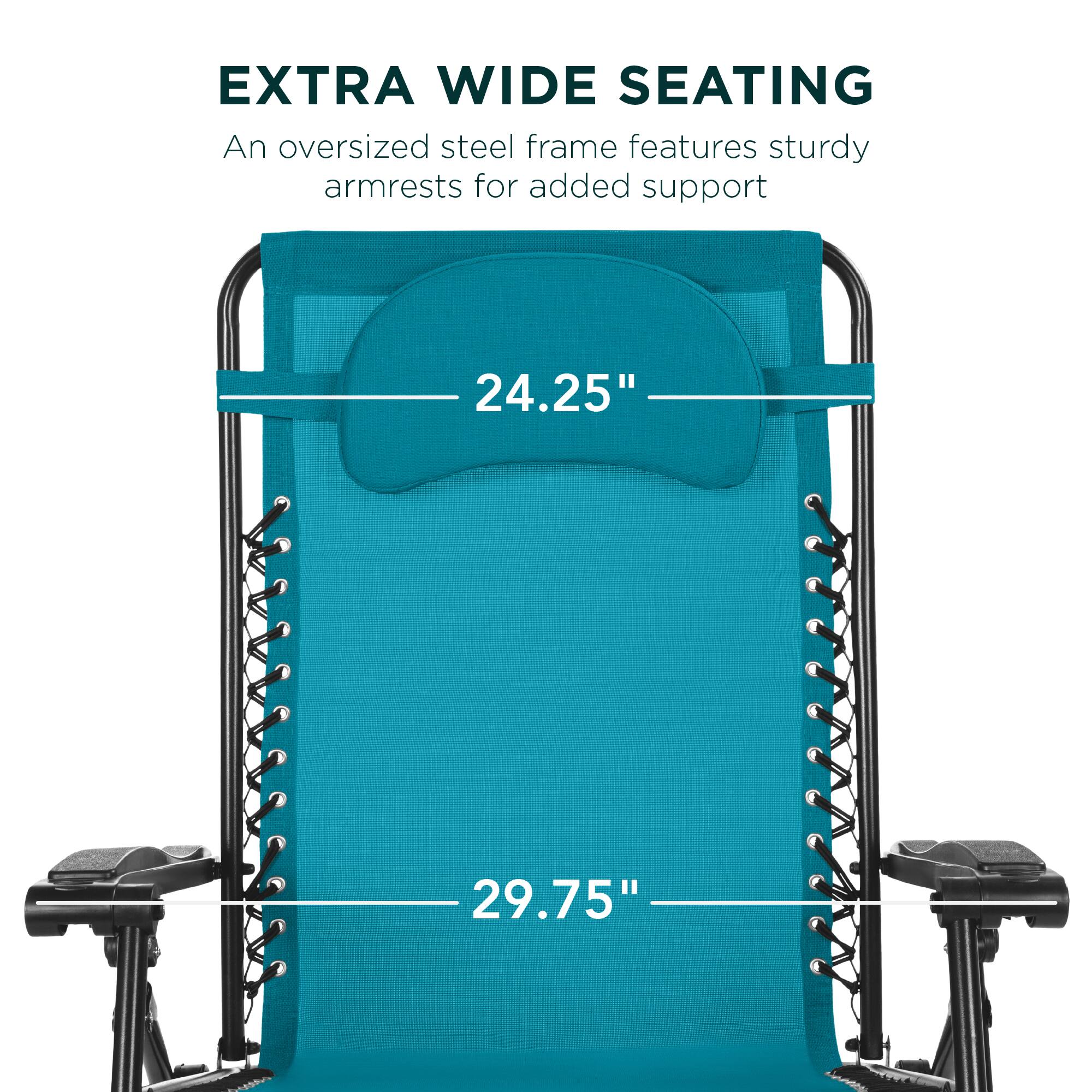 EXTRA WIDE SEATING  
An oversized steel frame features sturdy armrests for added support  

24.25"  
29.75"