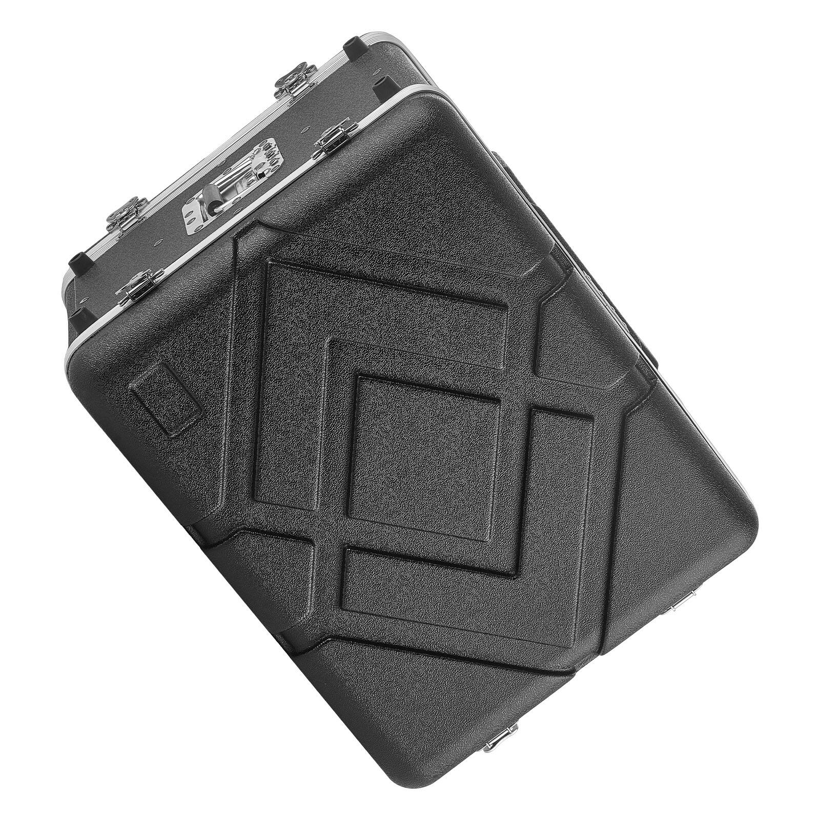 Alt View 5. VEVOR - 8U Rack Case, 14 in Depth, Server Rack Cabinet Shallow with ABS Construction, Recessed Twist Latches, Detachable Front - Black.