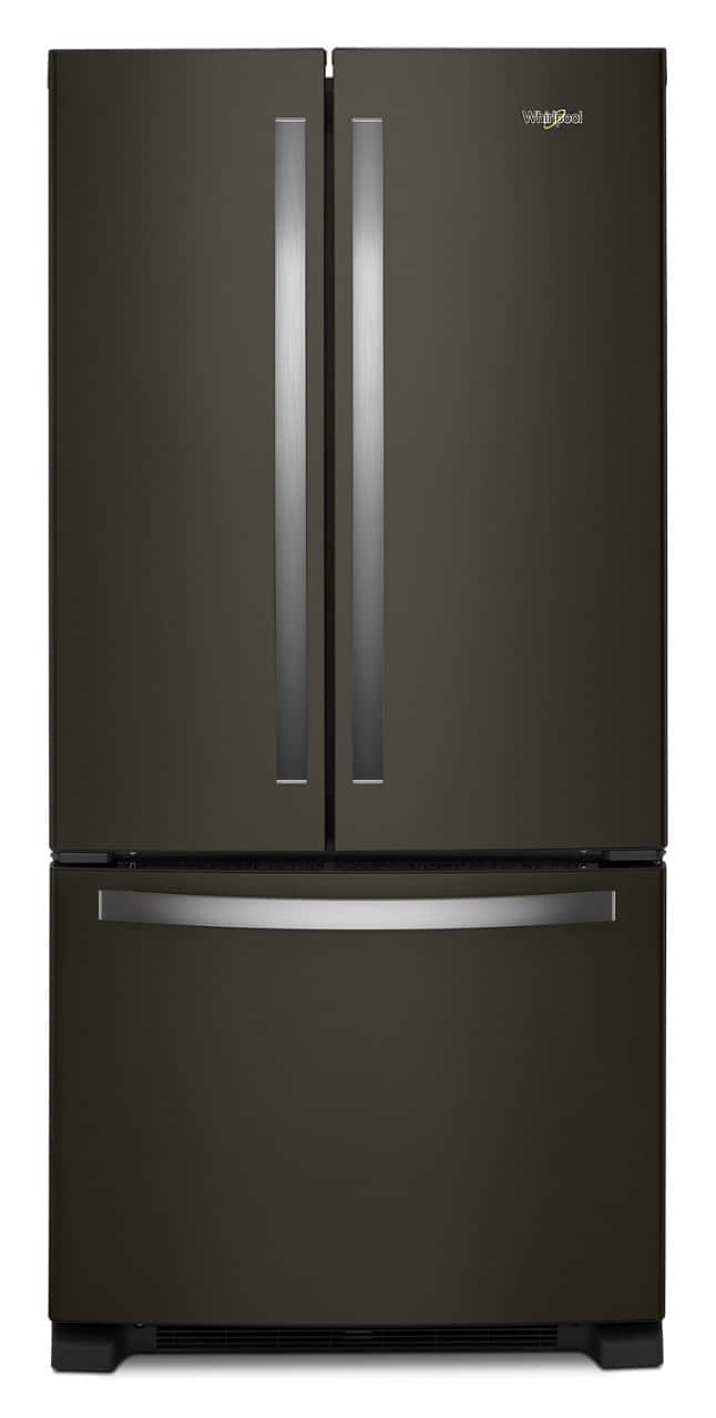 Whirlpool - 22 cu. ft. French Door Refrigerator with Humidity-Controlled Crispers - Black Stainless Steel