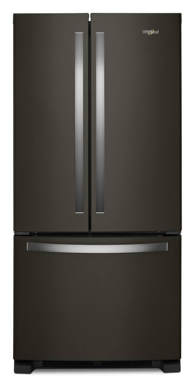 Whirlpool - 22 cu. ft. French Door Refrigerator with Humidity-Controlled Crispers - Black Stainless Steel