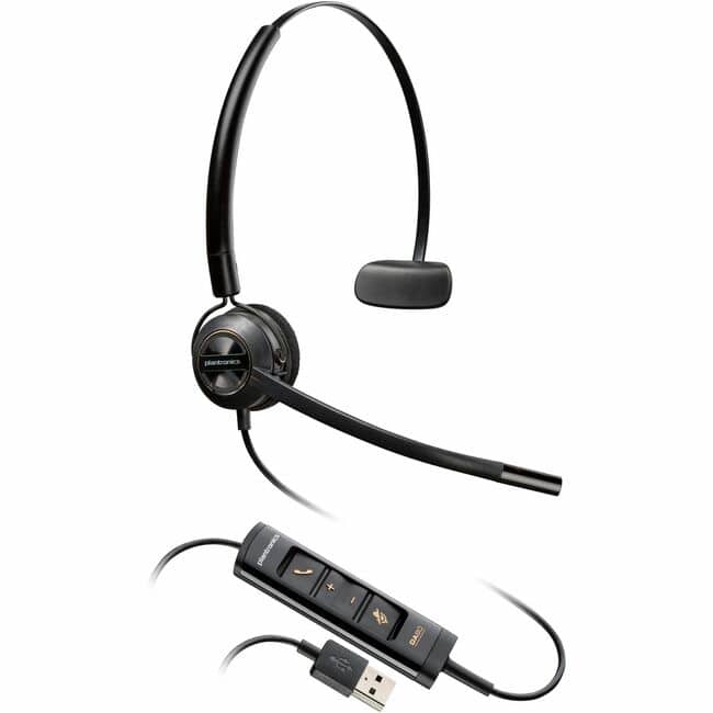HP - Poly EncorePro 545 USB-A Convertible Headset - Microsoft Teams Certification - Mono - USB Type A - Wired - Over-the-head - Black