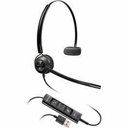 HP - Poly EncorePro 545 USB-A Convertible Headset - Microsoft Teams Certification - Mono - USB Type A - Wired - Over-the-head - Black