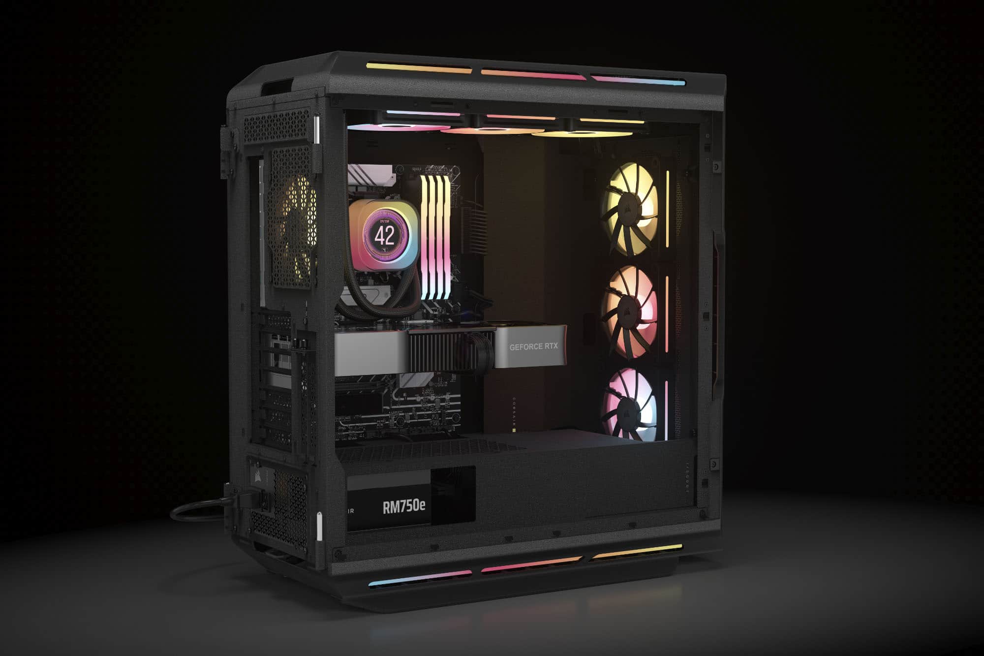 The text on the image reads "3 - 42 GEFORCE RTX 30 H RM750e".