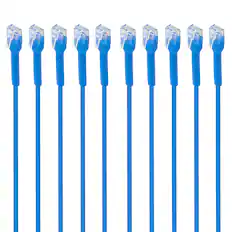 Front. Intellinet - CAT-6 U/UTP FlexiBoot Slim Network Patch Cable 10 Pack 10 Ft. - Blue.