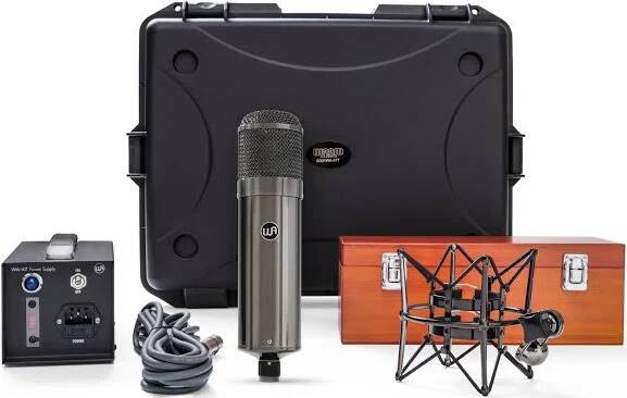 Back. Warm Audio - Large-Diaphragm Tube Condenser Microphone with 9 Polar Patterns, External PSU, Shockmount and Wood Presentation Box - Limited Edition Titanium.