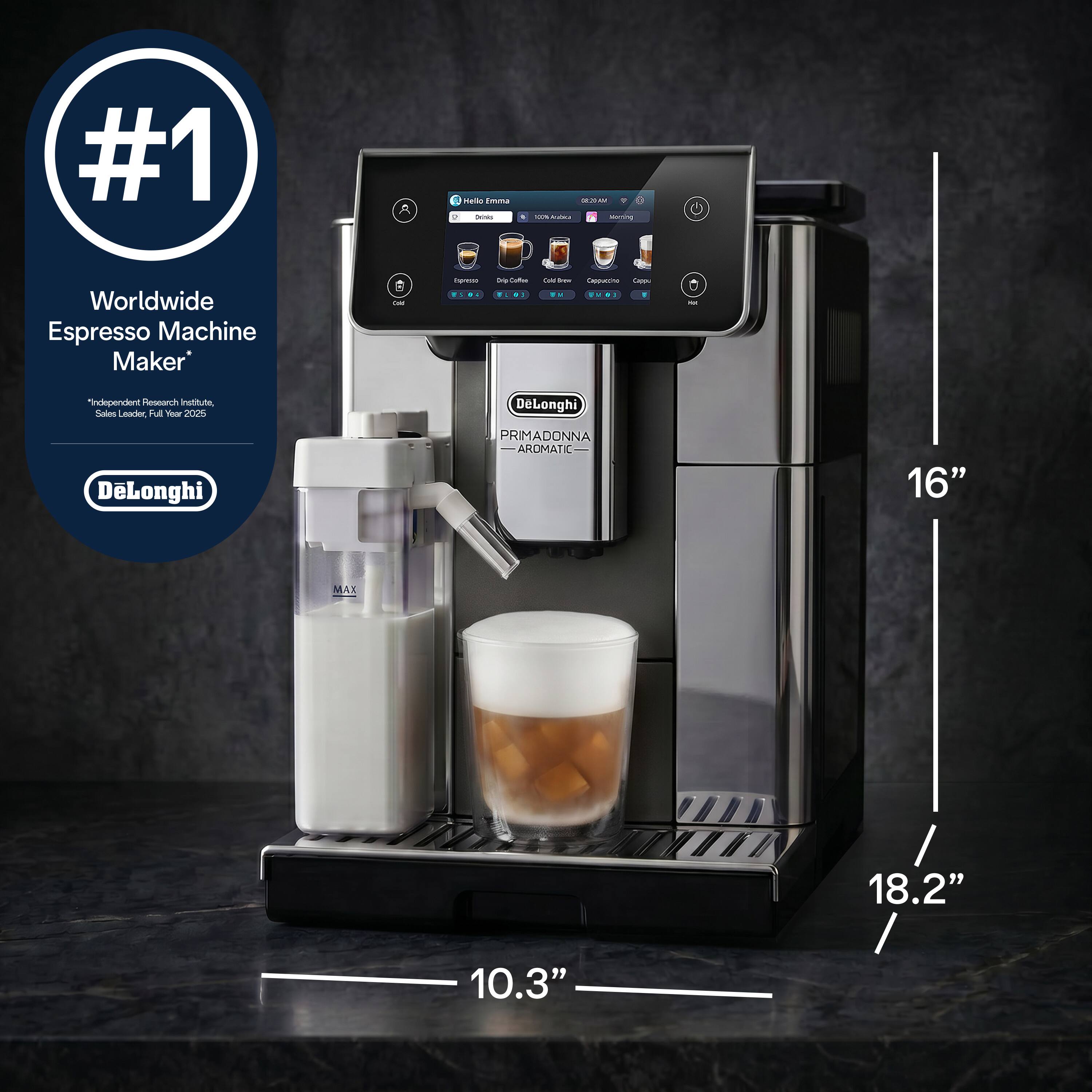 Alt View 1. De'Longhi - De'Longhi PrimaDonna Aromatic Fully Automatic Espresso Machine - Titanium.