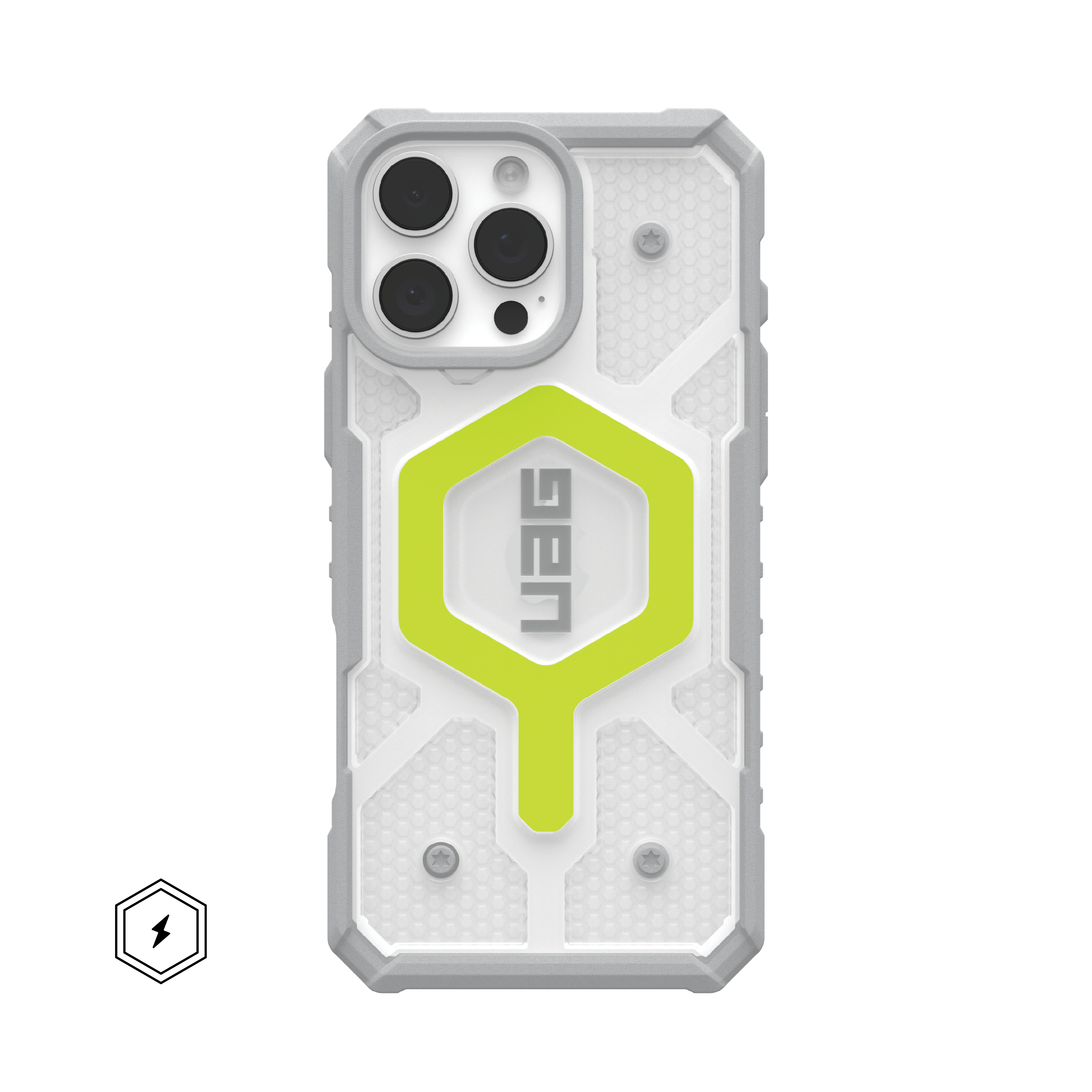 UAG - Pathfinder Clear Case with Magsafe for Apple iPhone 16 Pro Max - Active Neon - Front_Zoom