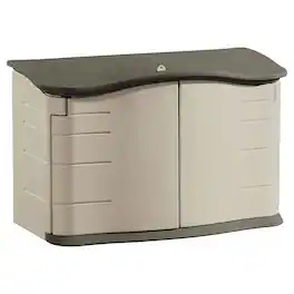 RubberMaid - Plastic Double Walled Horizontal Outdoor Storage Shed - Sand/Brown