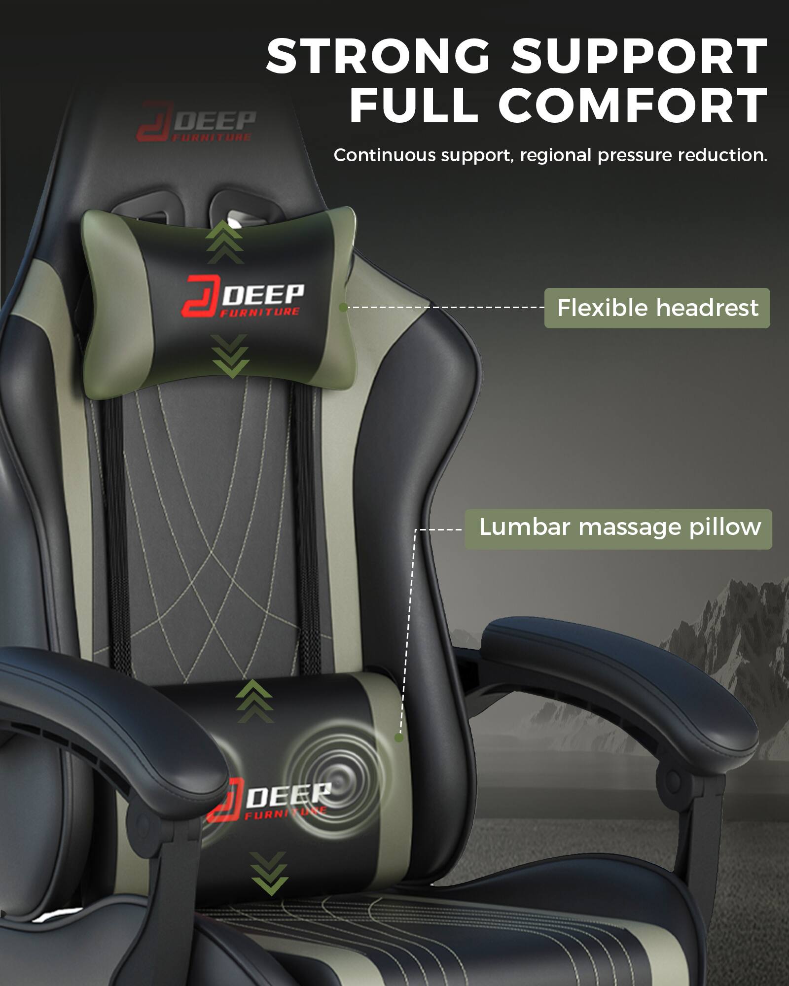 CloudRest Pro Computer Chair with Headrest, Lumbar Support, Linkage ...