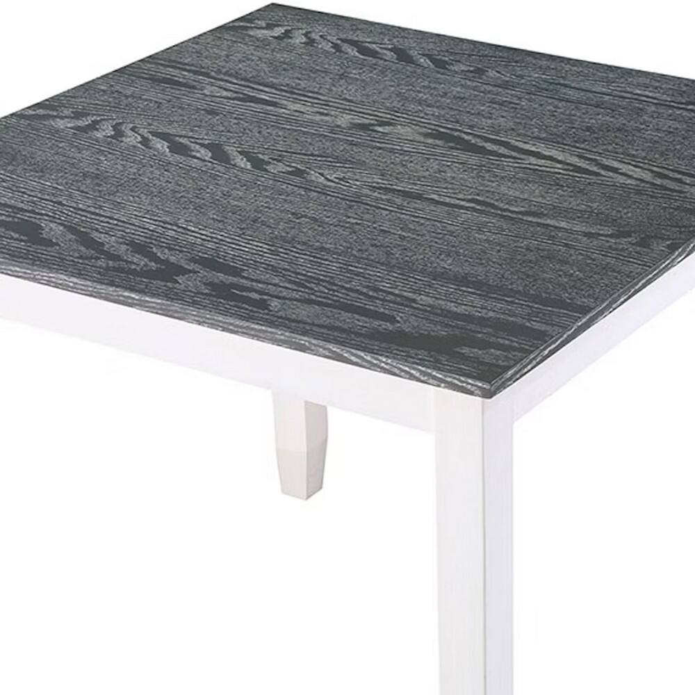 Alt View 3. Manhattan Lane - Helio 5 Piece Counter Height Dining Table and Chairs Set, White Wood, Gray - White, Gray.