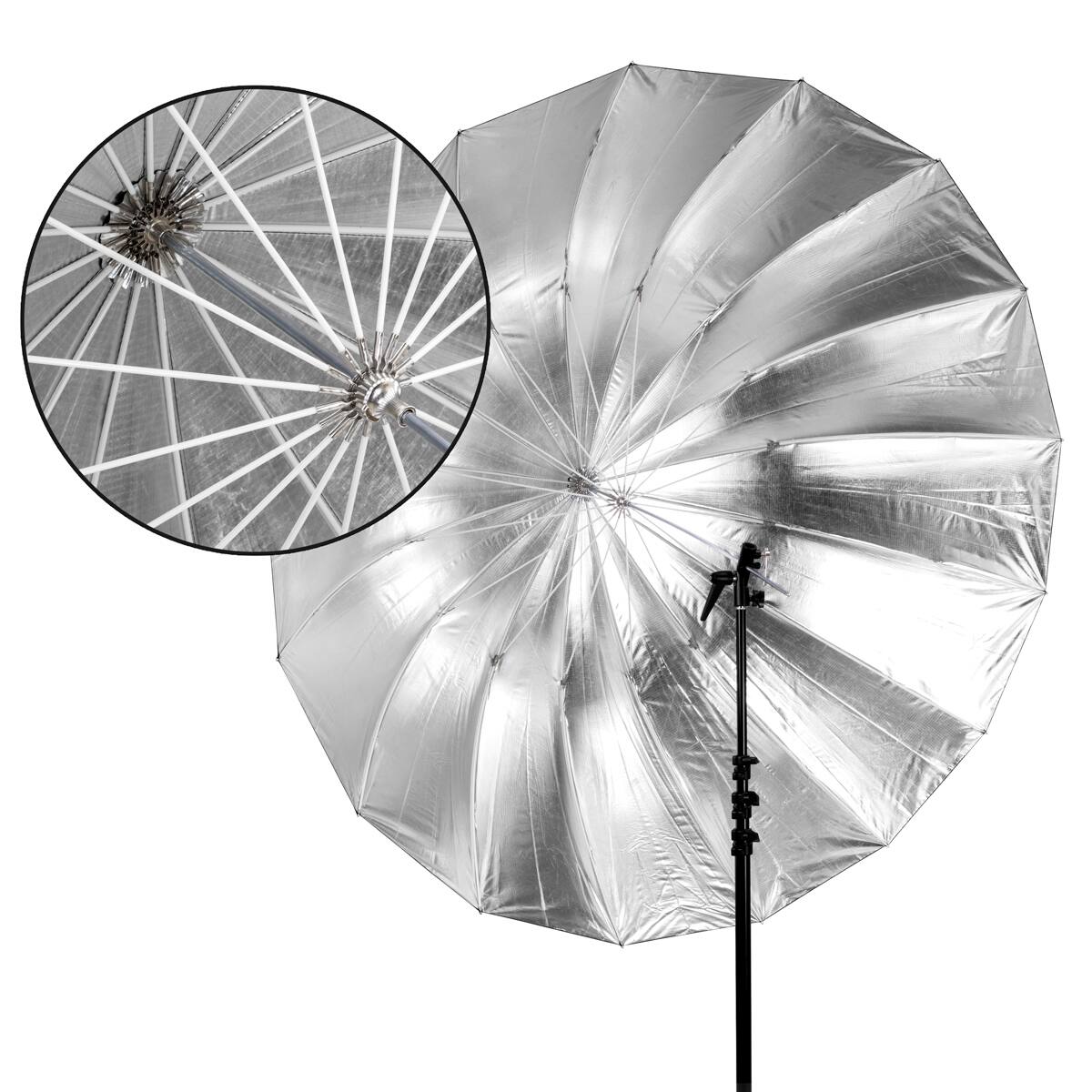 Alt View 4. Glow - Glow Easy Lock X-Large Deep Silver Fiberglass Umbrella (65").