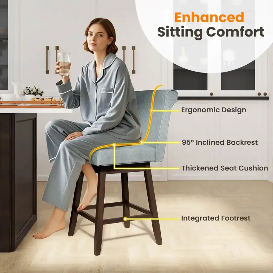 Enhanced Sitting Comfort: Ergonomic Design, 95 Inclined Backrest, Thickened Seat Cushion, Integrated Footrest.