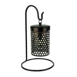 PD Home & Garden - Metal Cage Hanging LED Accent Light with Stand - Black