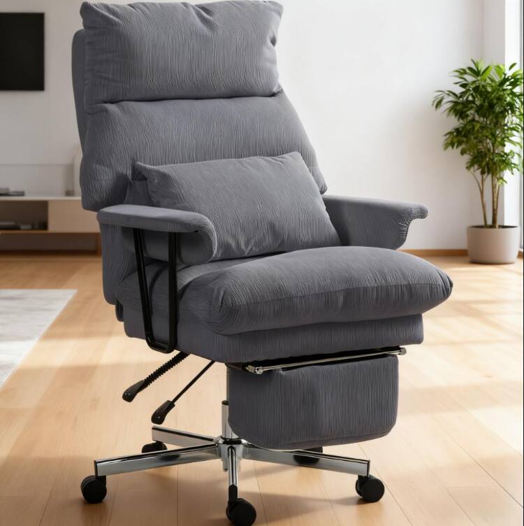 Alt View 5. TinyHomie - Gray Overstuffed Office Chair with Lumbar Support - gray.