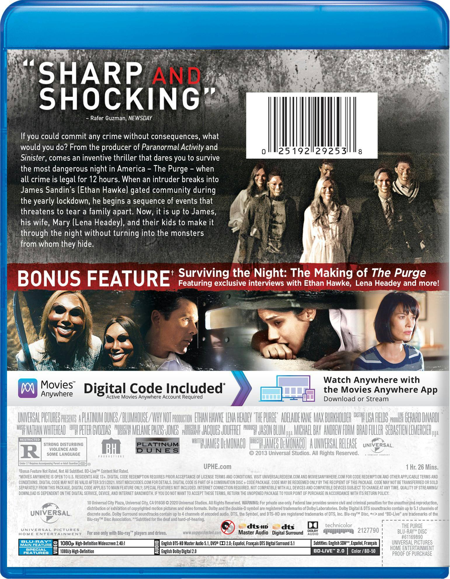 Angle. The Purge  - BLU-RAY.