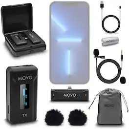 MOVO - WMX-2-L Wireless Microphone for iPhone with Charging Case (Lightning)