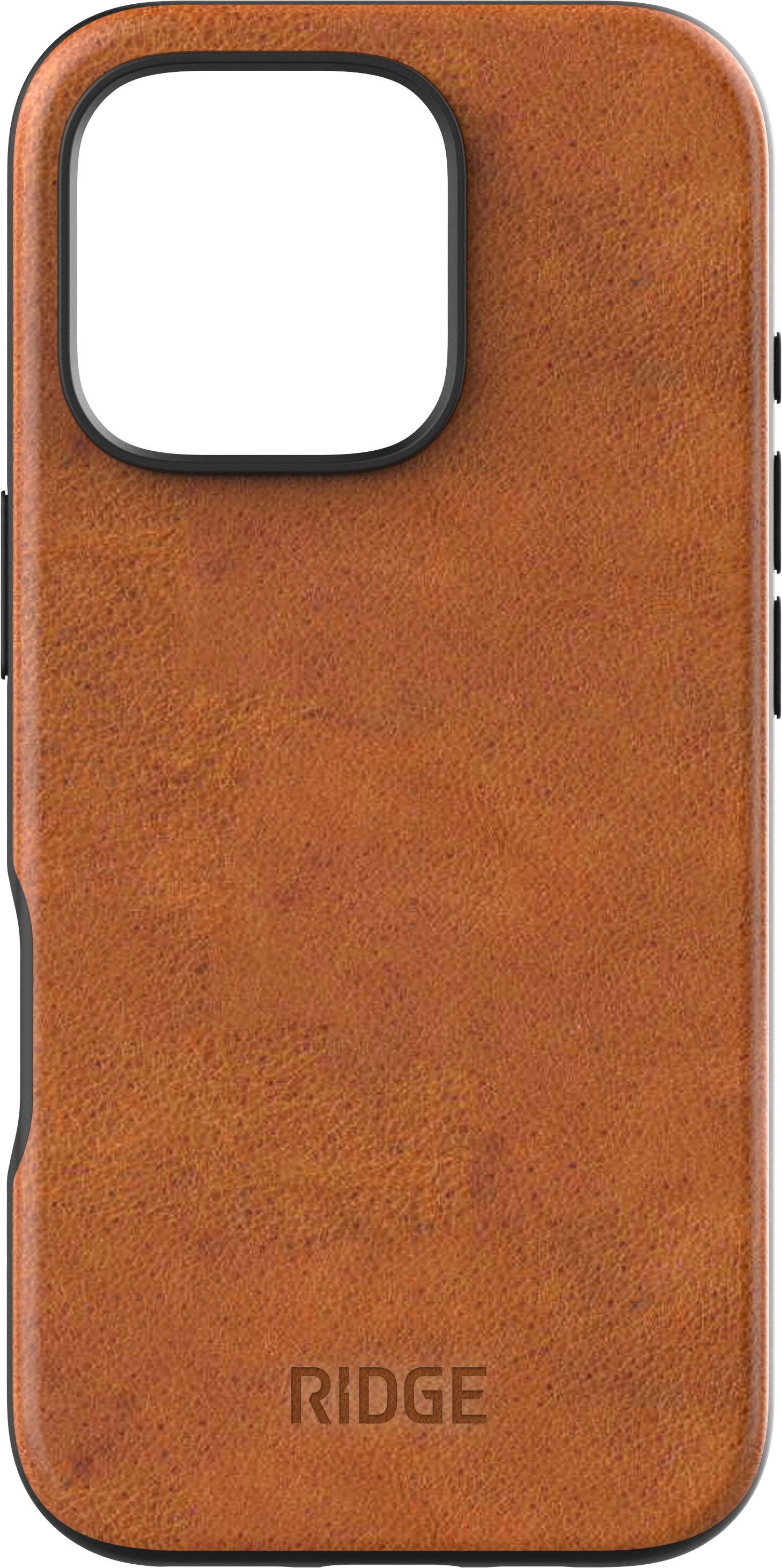 The Ridge Wallet - Tobacco Leather Case with MagSafe for Apple iPhone 16 Pro - Brown