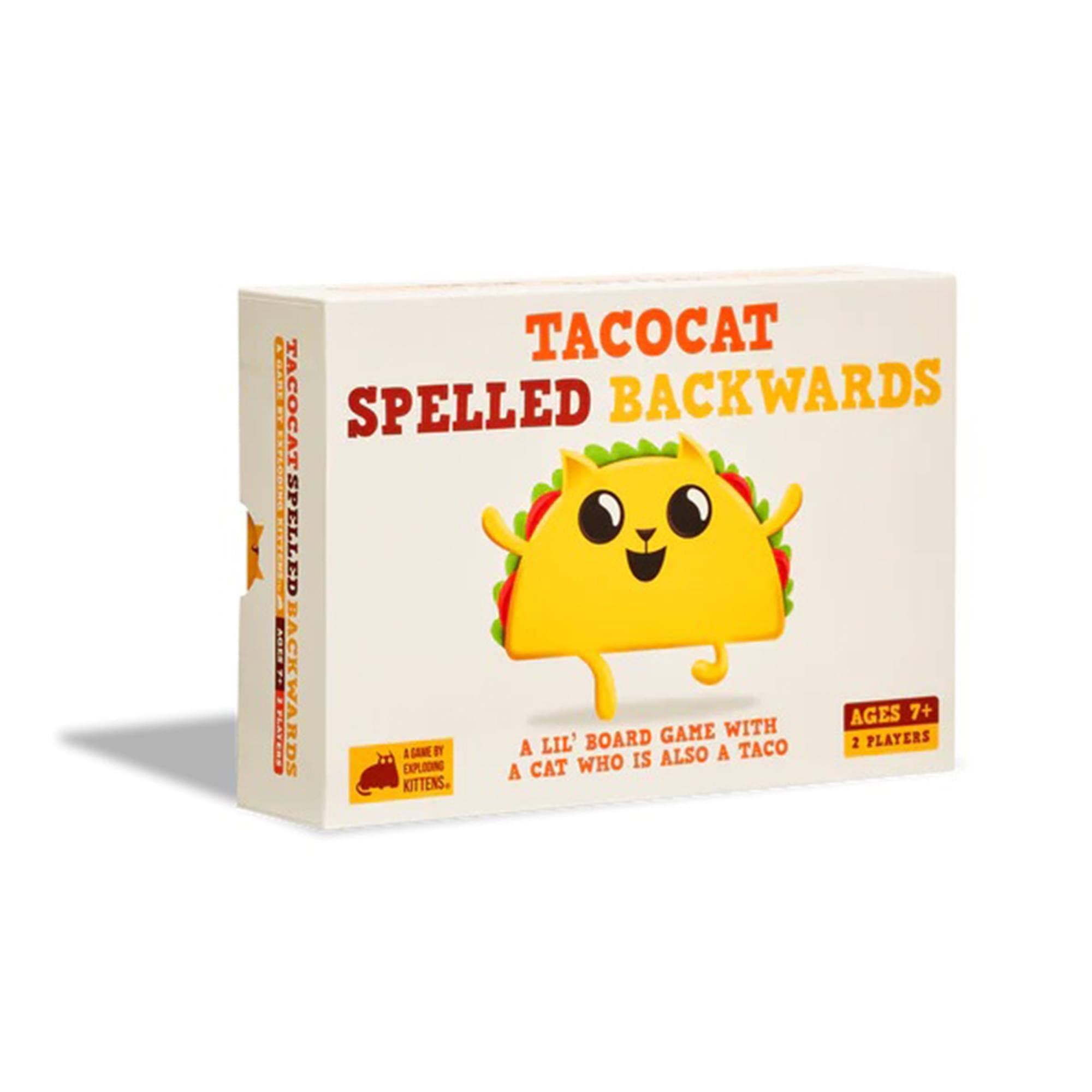 TACOCAT SPELLED BACKWARDS

A LIL' BOARD GAME WITH A CAT WHO IS ALSO A TACO

AGES 7+ 2 PLAYERS

A GAME BY KITTENS