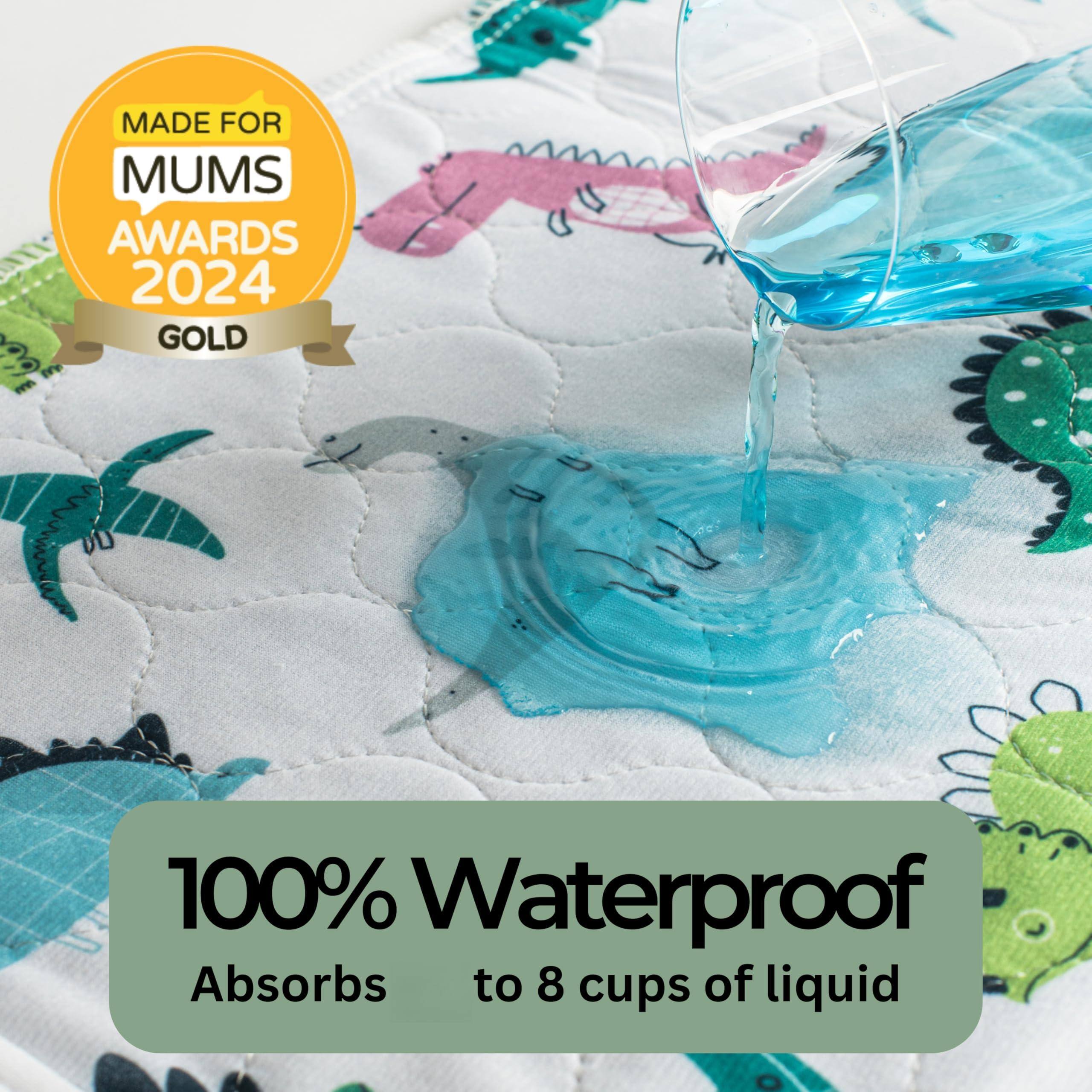 MADE FOR MUMS AWARDS 2024 GOLD

100% Waterproof
Absorbs to 8 cups of liquid
