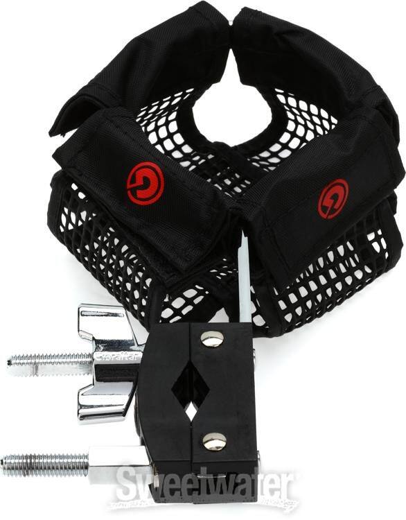 Angle. Gibraltar Hardware - Workstation Deluxe Drink Holder with 3.5" Basket & Hinged “C” Clamp, Secure Beverage Mount for Drum & DJ Racks.