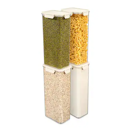 Front. Sorbus - Sorbus 4 Pack Airtight Food Storage Container- Clear Stackable Pantry Canister with Secure Lid for Rice, Cereal, Flour - Clear.