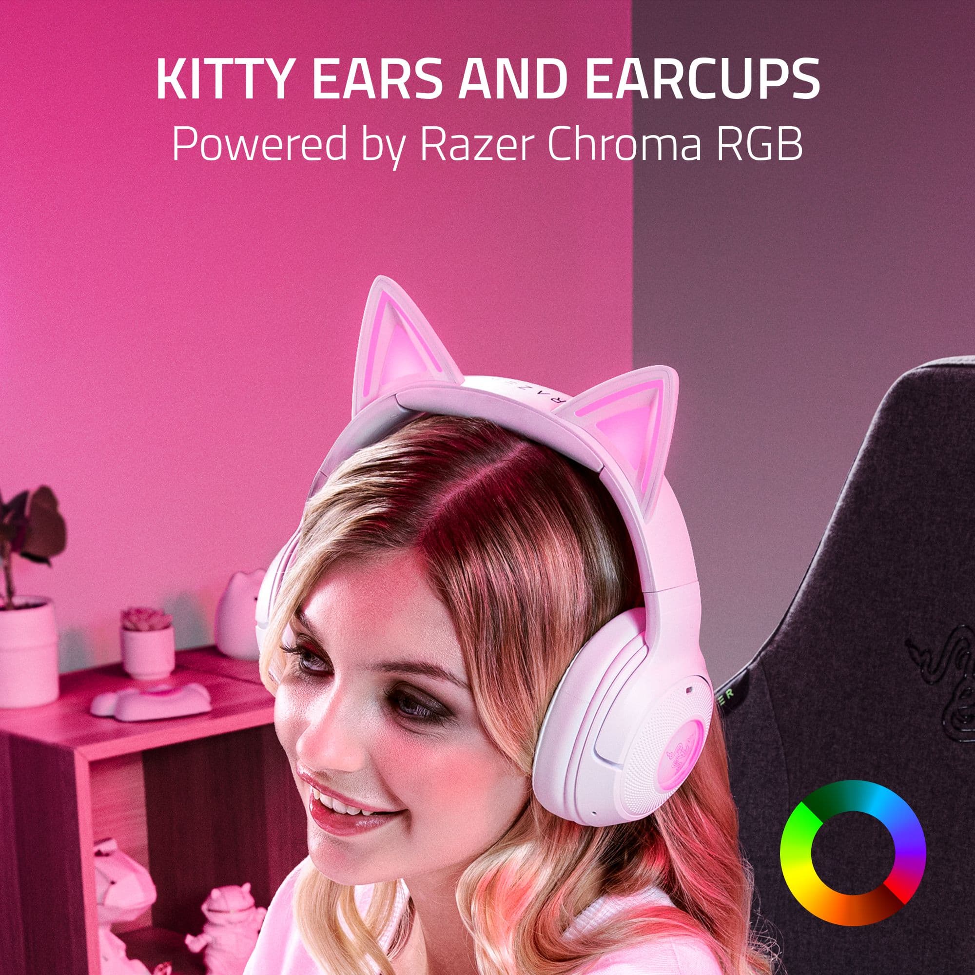 KITTY EARS AND EARCUPS Powered by Razer Chroma RGB.