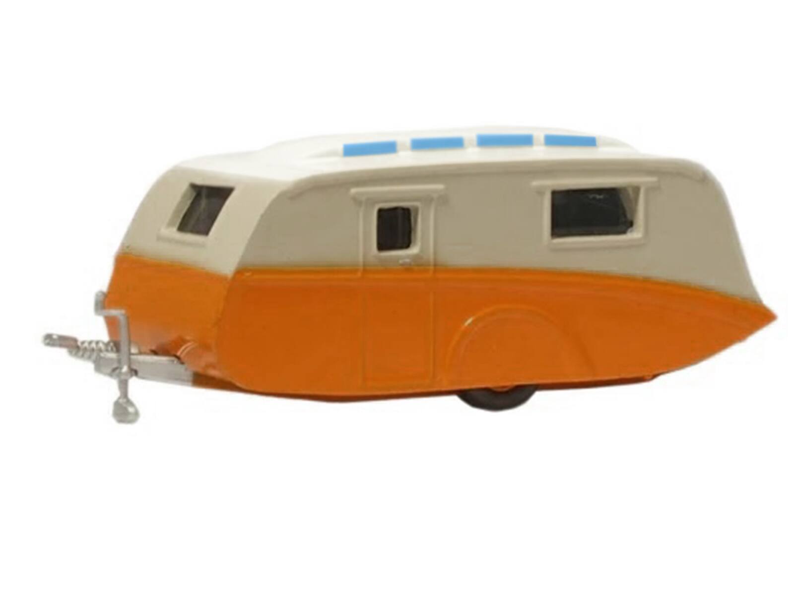 Alt View 1. Oxford Diecast - Caravan Trailer Cream and Orange 1/148 (N) Scale Diecast Model Car by Oxford Diecast.