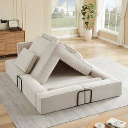Loheer - Large Modular Corduroy Sofa Freely Combinable Sectional Modern Building Block Couch - khaki