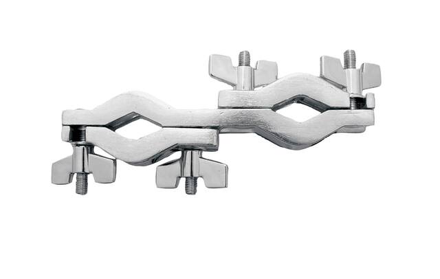 Front. Gibraltar Hardware - Basic 2 Way Multi Clamp, with Tool Free Wingnut Adjustment, Fits Half Inch to 1" Tubes.
