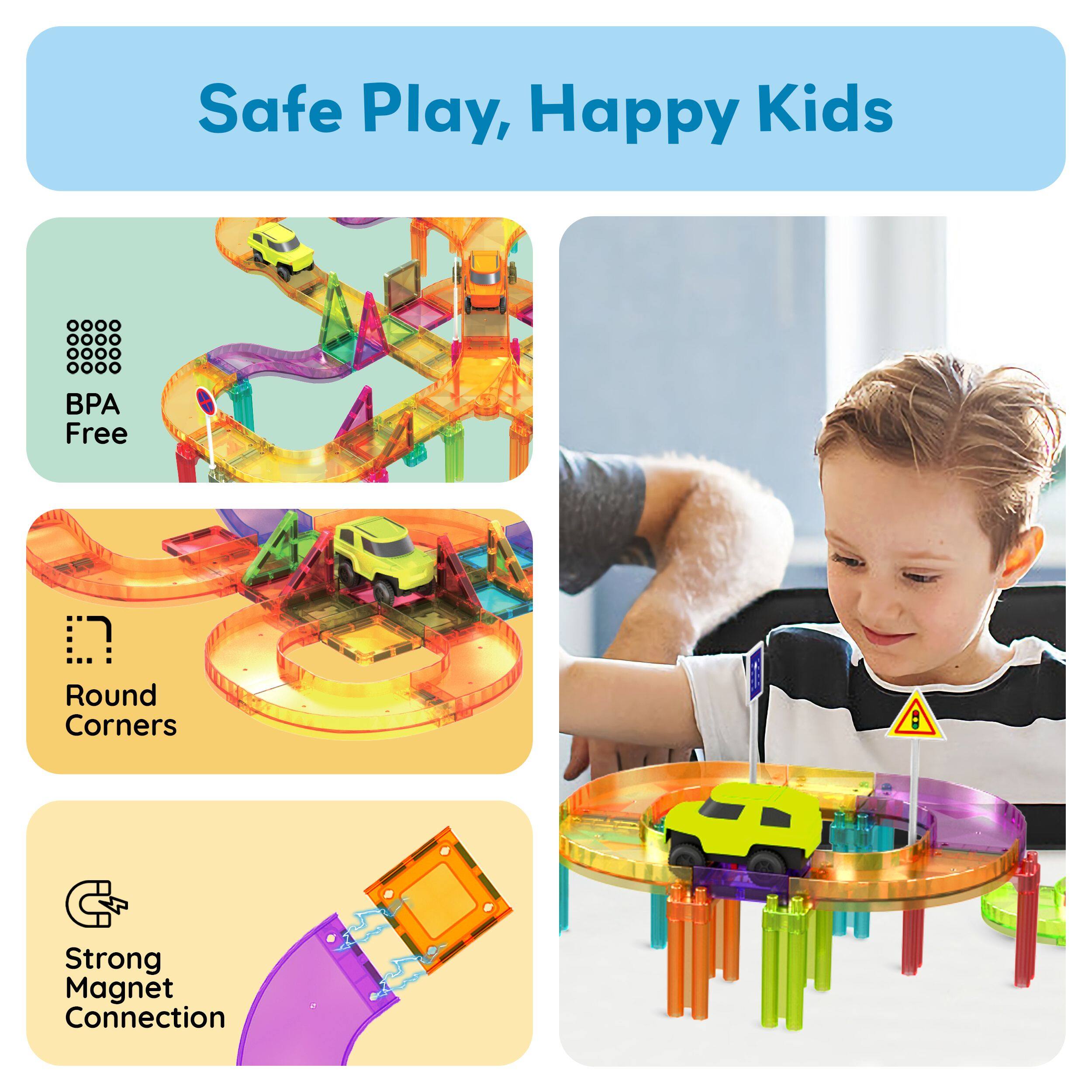Safe Play, Happy Kids

BPA Free

Round Corners

Strong Magnet Connection