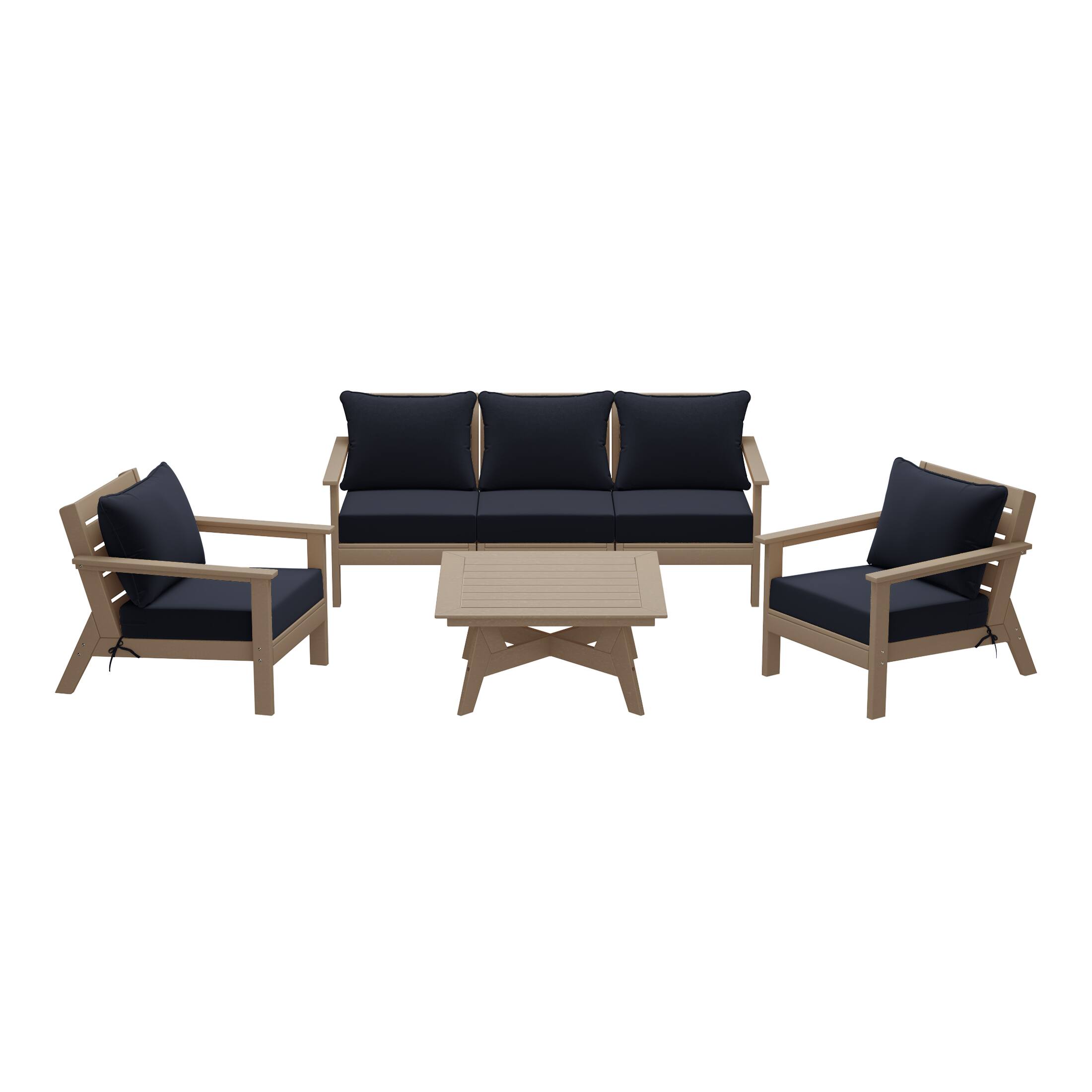 Weathered Wood/Navy Blue