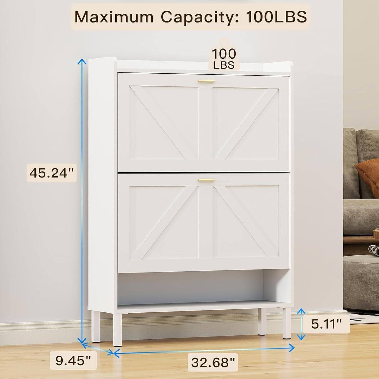Maximum Capacity: 100LBS, 100 LBS, 45.24", 5.11", 9.45", 32.68"