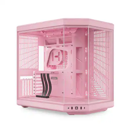 Front. HYTE - HYTE - Y70 Mid-Tower ATX Gaming PC Desktop Case with Riser Cable - Pink.