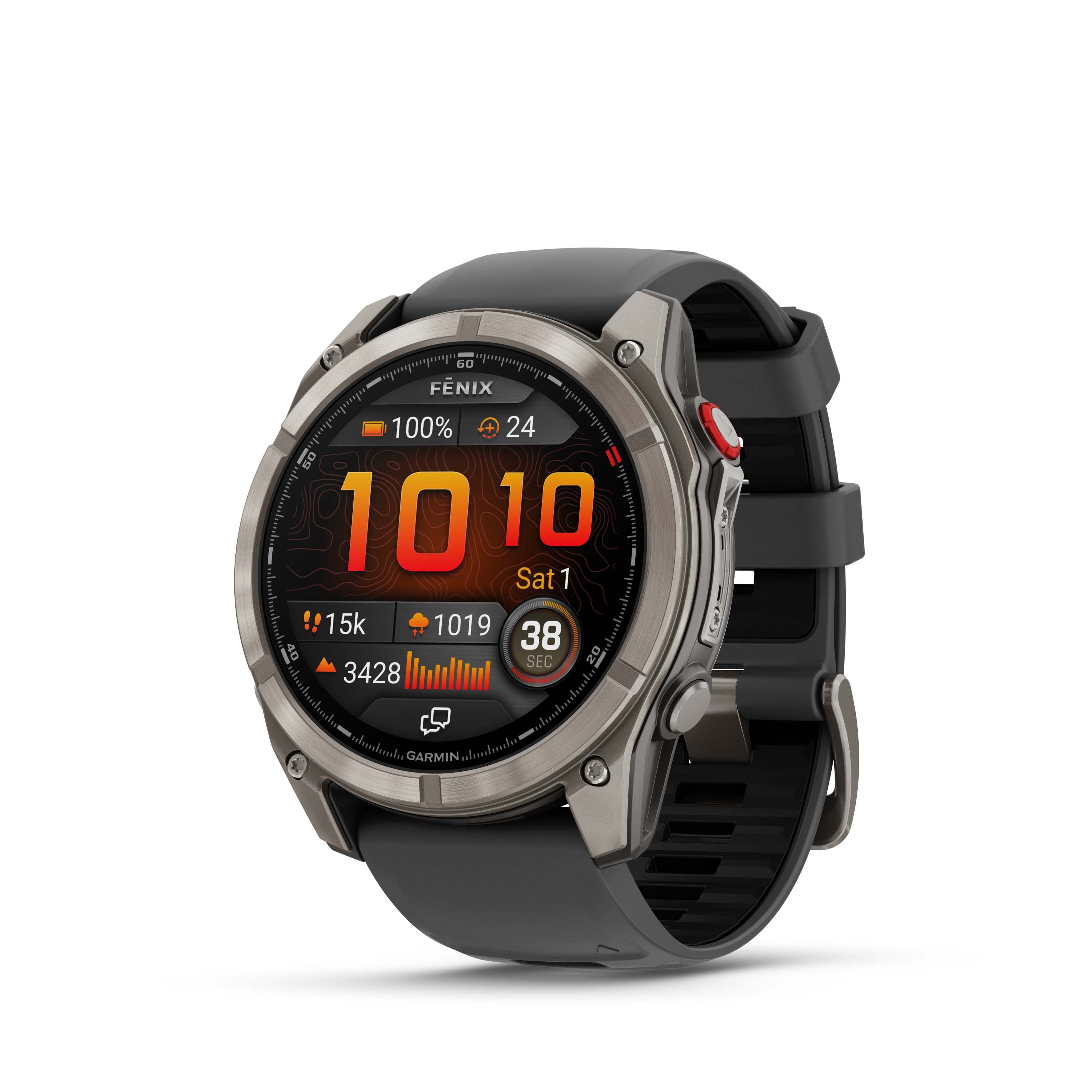 Garmin - fēnix 8 Pro AMOLED Sapphire GPS Smartwatch 51mm Fiber-reinforced polymer - Titanium - (2025) - Front_Zoom
