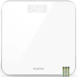 Renpho - Highly Accurate Digital Body Weight Scale, Digital Bathroom Scale with Lighted LED Display, 400 lb - White