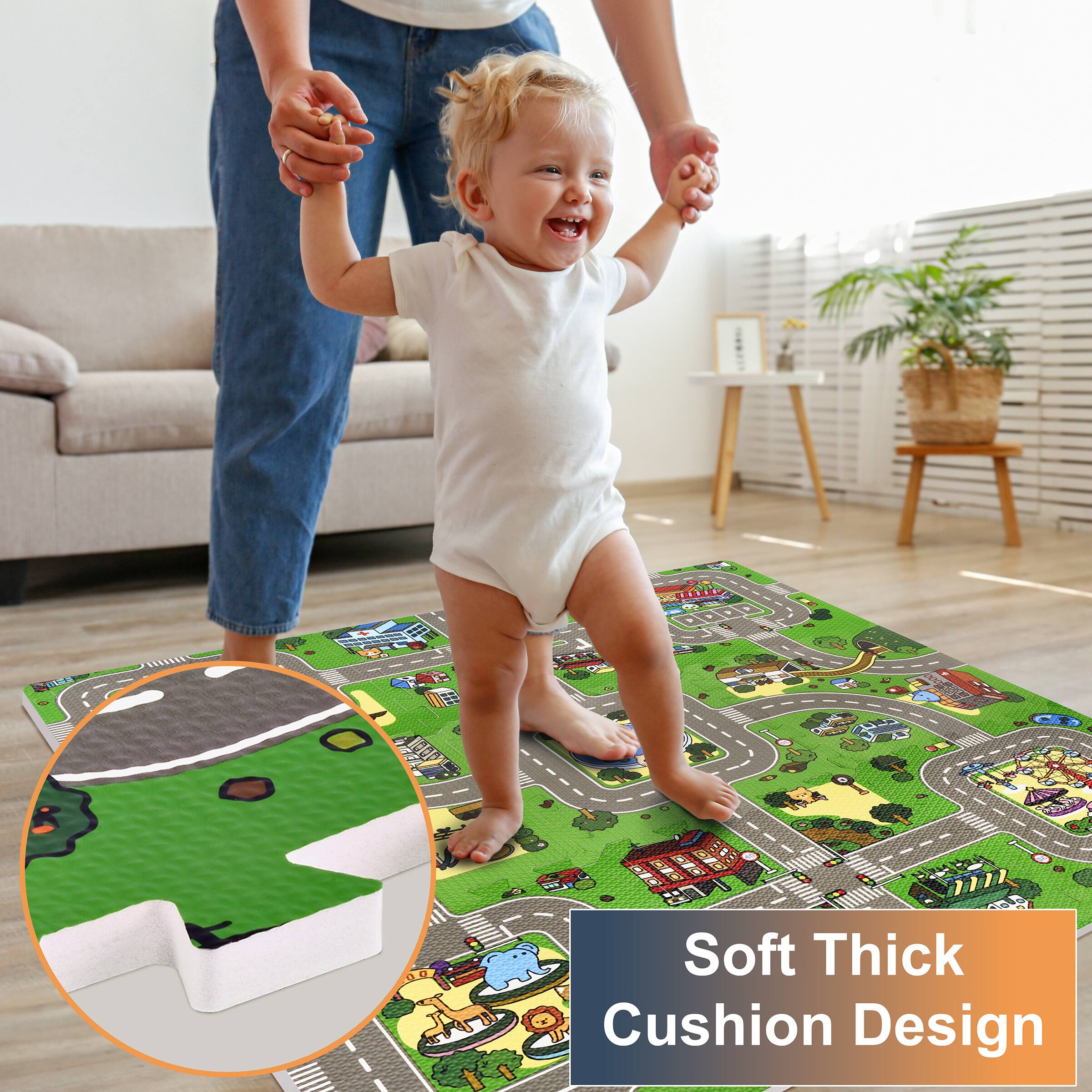 Sorbus Traffic Play mat Puzzle Foam Interlocking Tiles – Kids Road