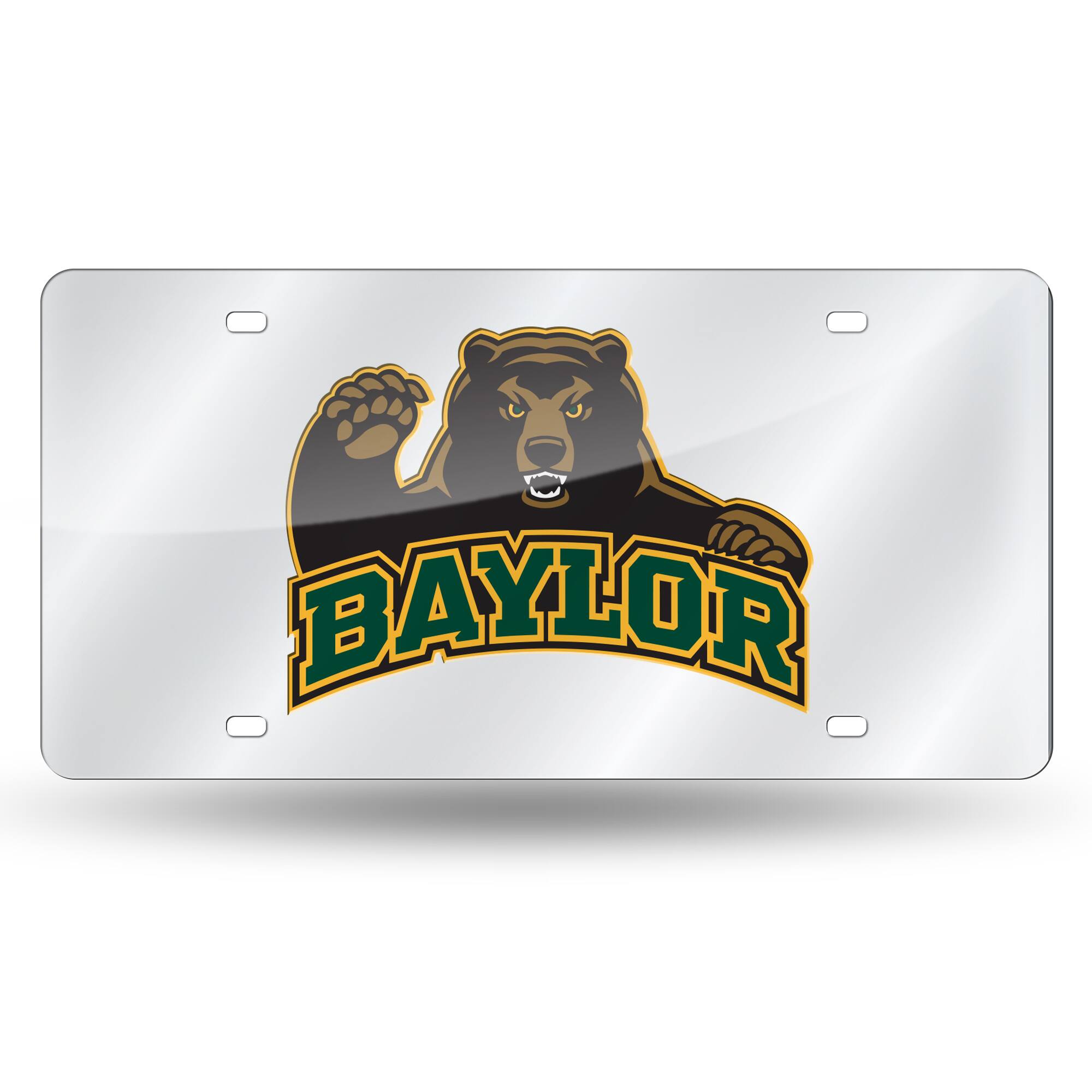 Front. Rico Industries - Baylor Bears Mirrored Laser Cut License Plate Laser Tag - Multi.