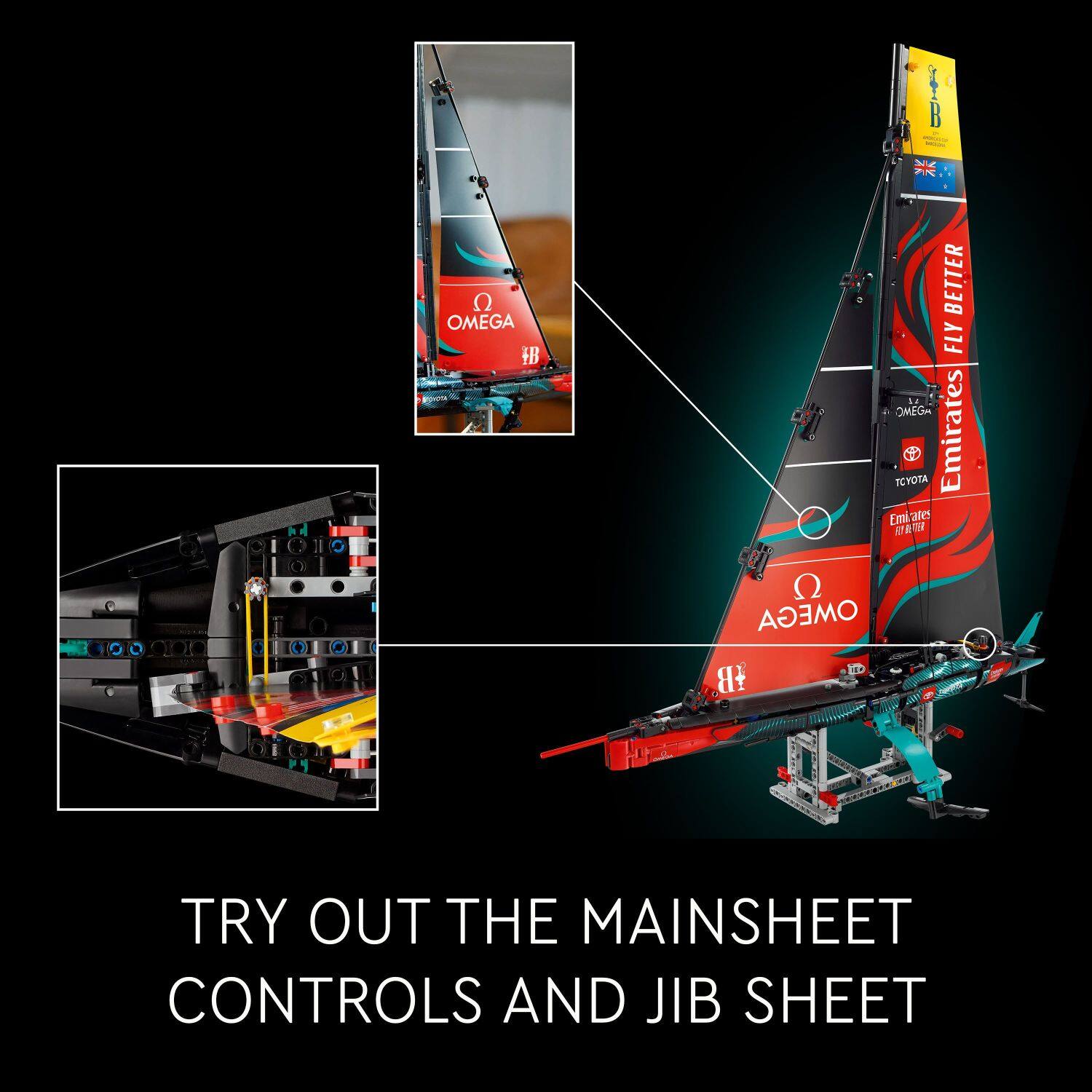 Try out the mainsheet controls and jib sheet.