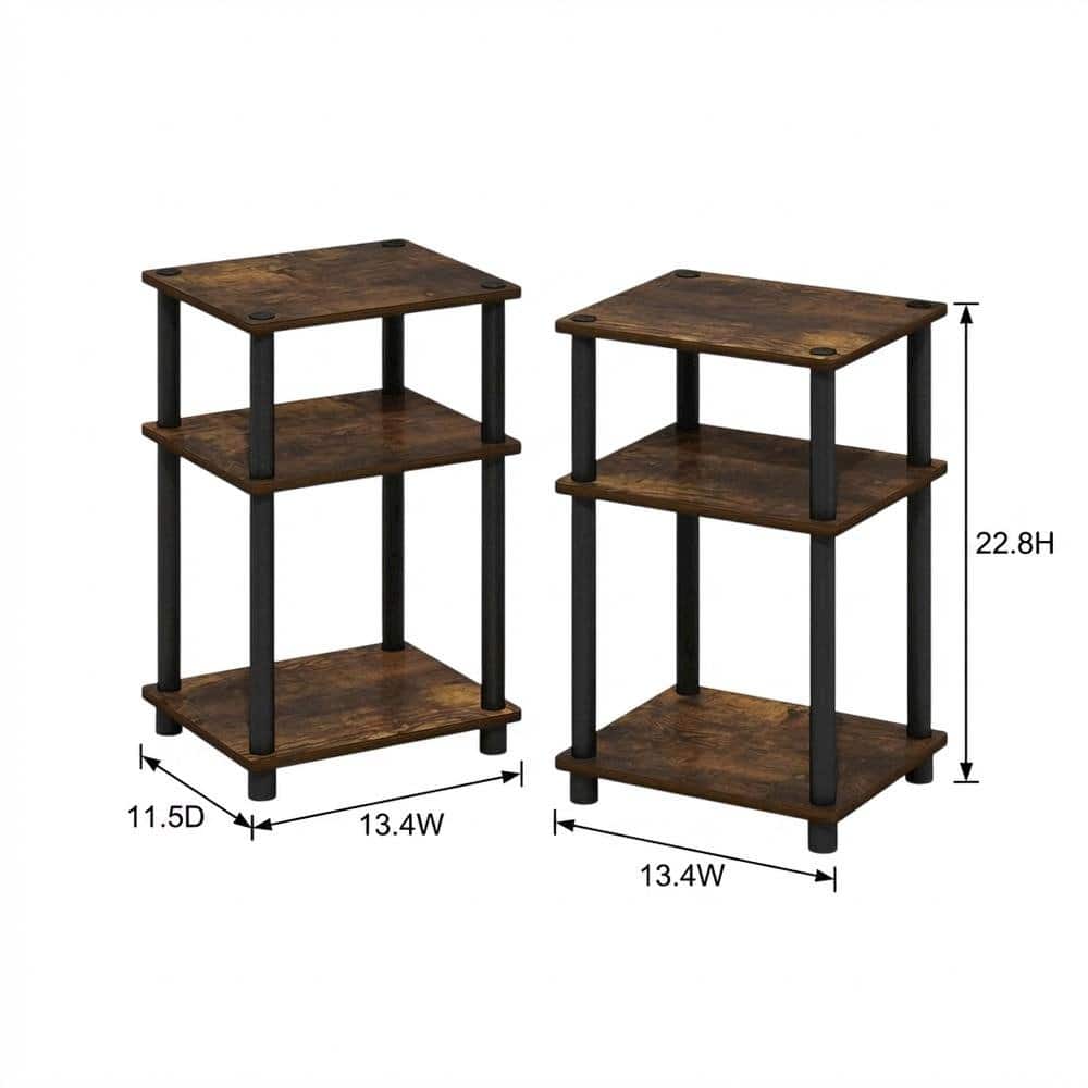 FurniFact - Amber Pine and Black 3-Tier End Table Set with Modern Design - Amber Pine/Black price history on PriceWatchPro